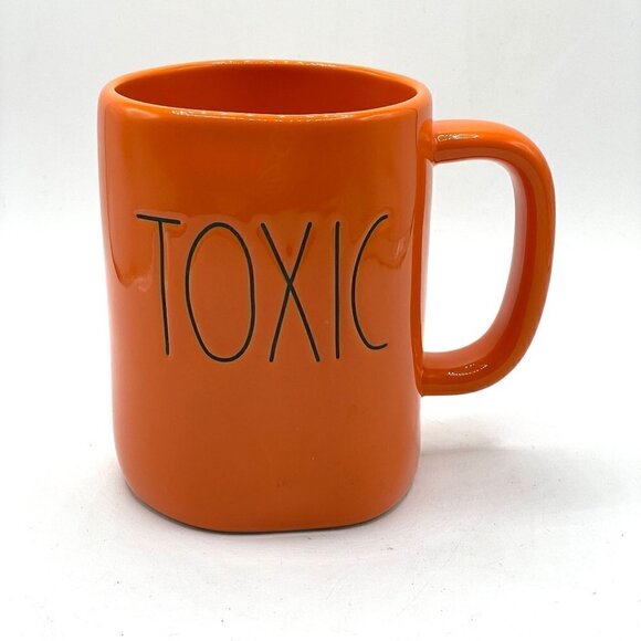 Rae Dunn Toxic Orange Ceramic Coffee Tea Mug Halloween Collection - Picture 1 of 6